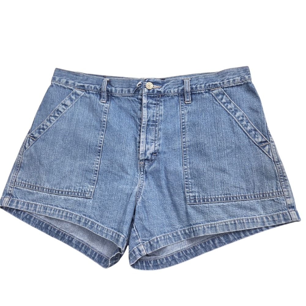 Vintage B.U.M. Equipment Denim Shorts Button Fly Juniors 15/16 Womens Waist 35"